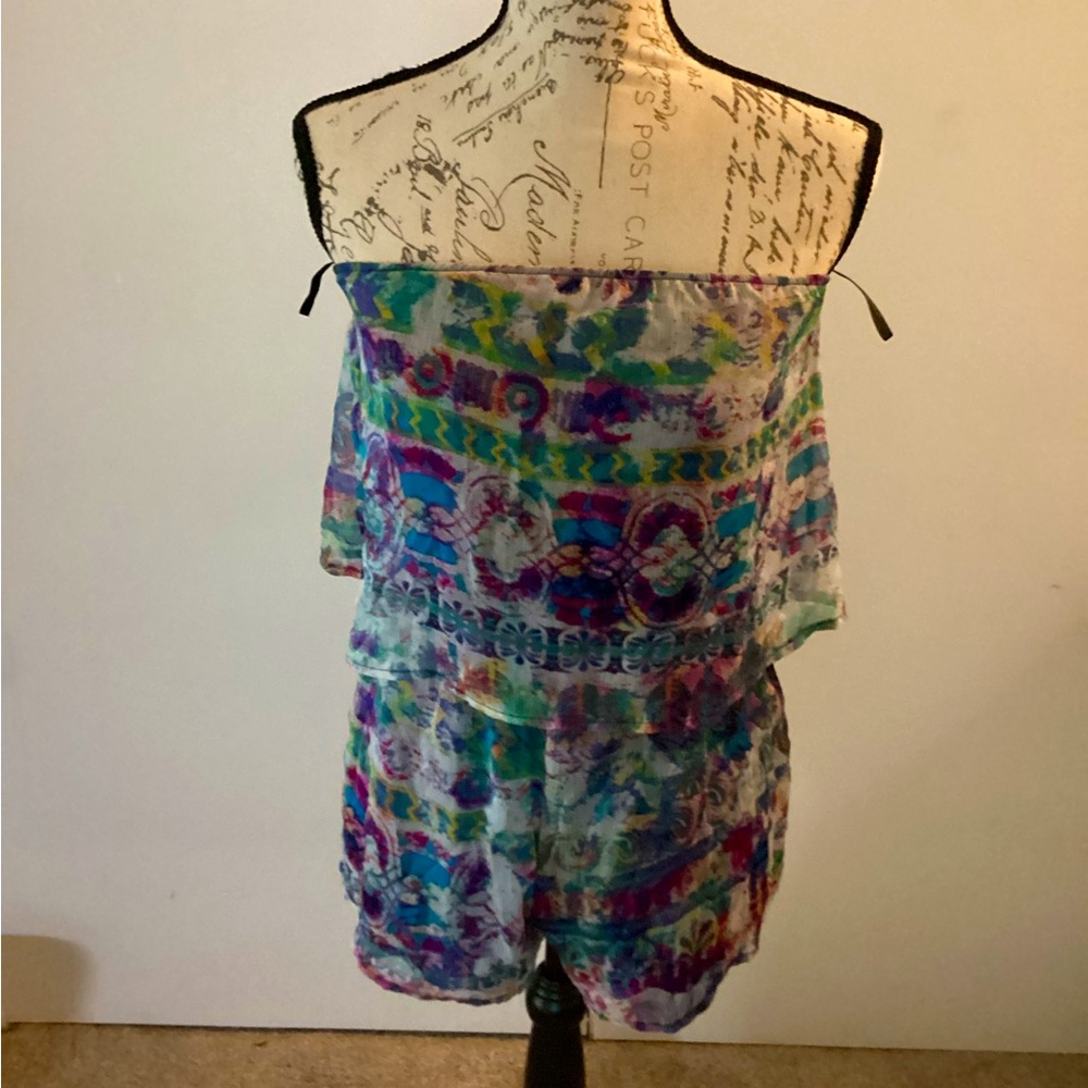 Unique Vintage Dainty Hooligan Colorful Tribal Print Romper/JumpSuit Size S/M
